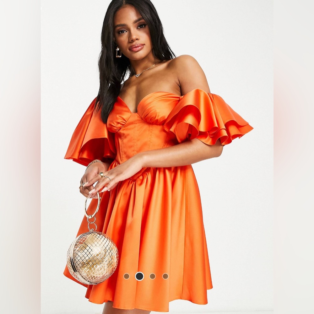 ASOS LUXE satin puff sleeve corset dress! Sis get this dress!